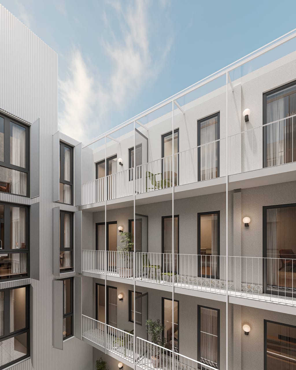 Cassa Lucía — Patio interior vista superior